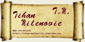 Tihan Milenović vizit kartica